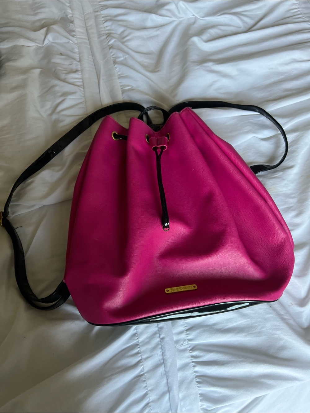 Juicy Couture Hot Pink Drawstring Shoulder Bag